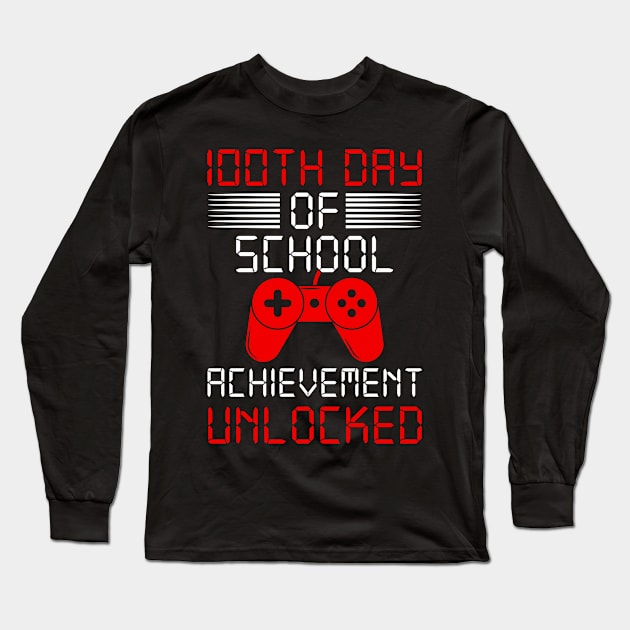 100th Day Of School Achievement Unlocked Long Sleeve T-Shirt by mintipap